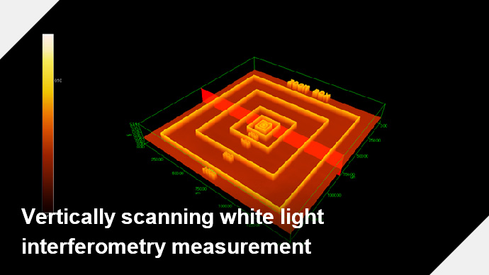 Vertically scanning white light interferometry measurement