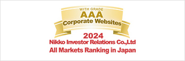 WITH GRADE AAA Corporate Websites 2023 Nikko Investor Relations Co.,Ltd. Ranking in all listed companies in Japan