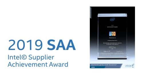 Lasertec awarded Supplier Achievement Award 2019 by Intel