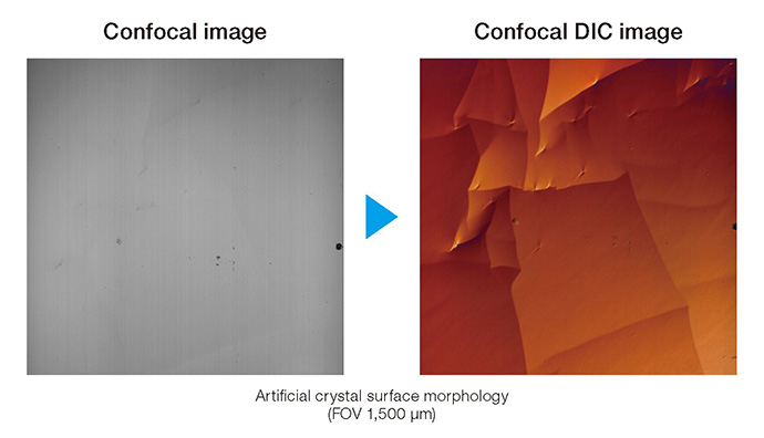 Artificial crystal surface morphology (FOV 1,500 μmm)