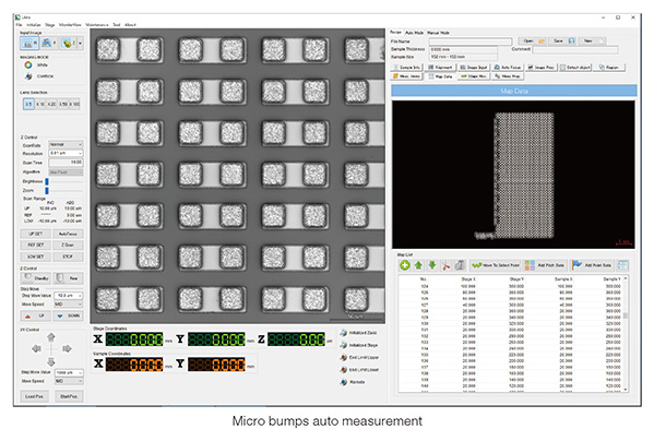 Micro bumps auto measurement