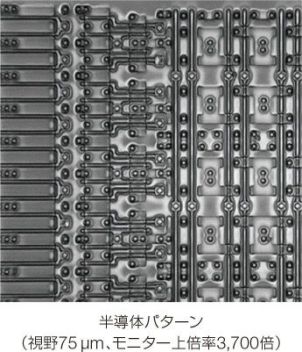 半導体パターン（視野75μm、モニター上倍率3,700倍）