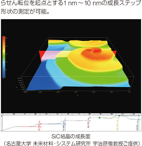 SiC結晶の成長面（名古屋大学 未来材料・システム研究所 宇治原徹教授ご提供）